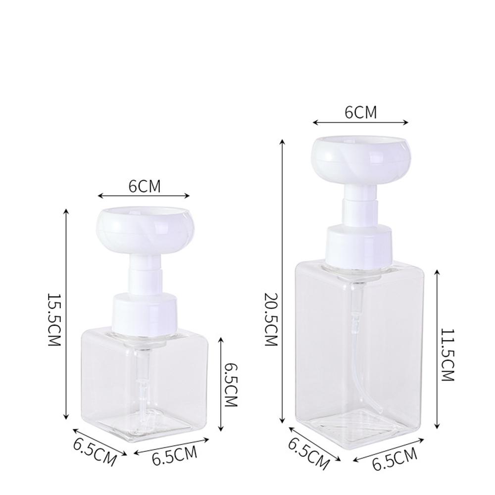 Quadratische Klare Schaumstoffflasche Flüssigseife Geschlagene Mousse Punkte Abfüllung Shampoo Lotion Duschgel Schaumpumpflaschen Spender