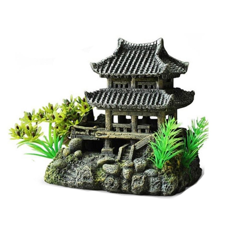 Resin Decoration Landscaping Creative Small House Model Fish Tank Ornaments  Desktop
