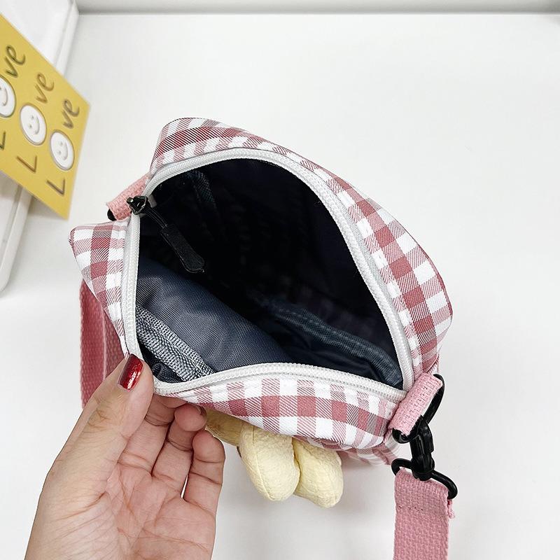 Plaid Small Square Bag, New Women's Bag, Fashionable and Sweet Shoulder Messenger Bag.