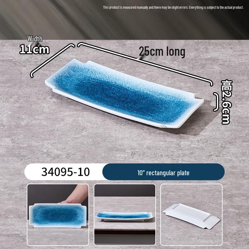 Melamine Rectangular Plate for BBQ, Grilled Meats, Cold and Fried Dishes