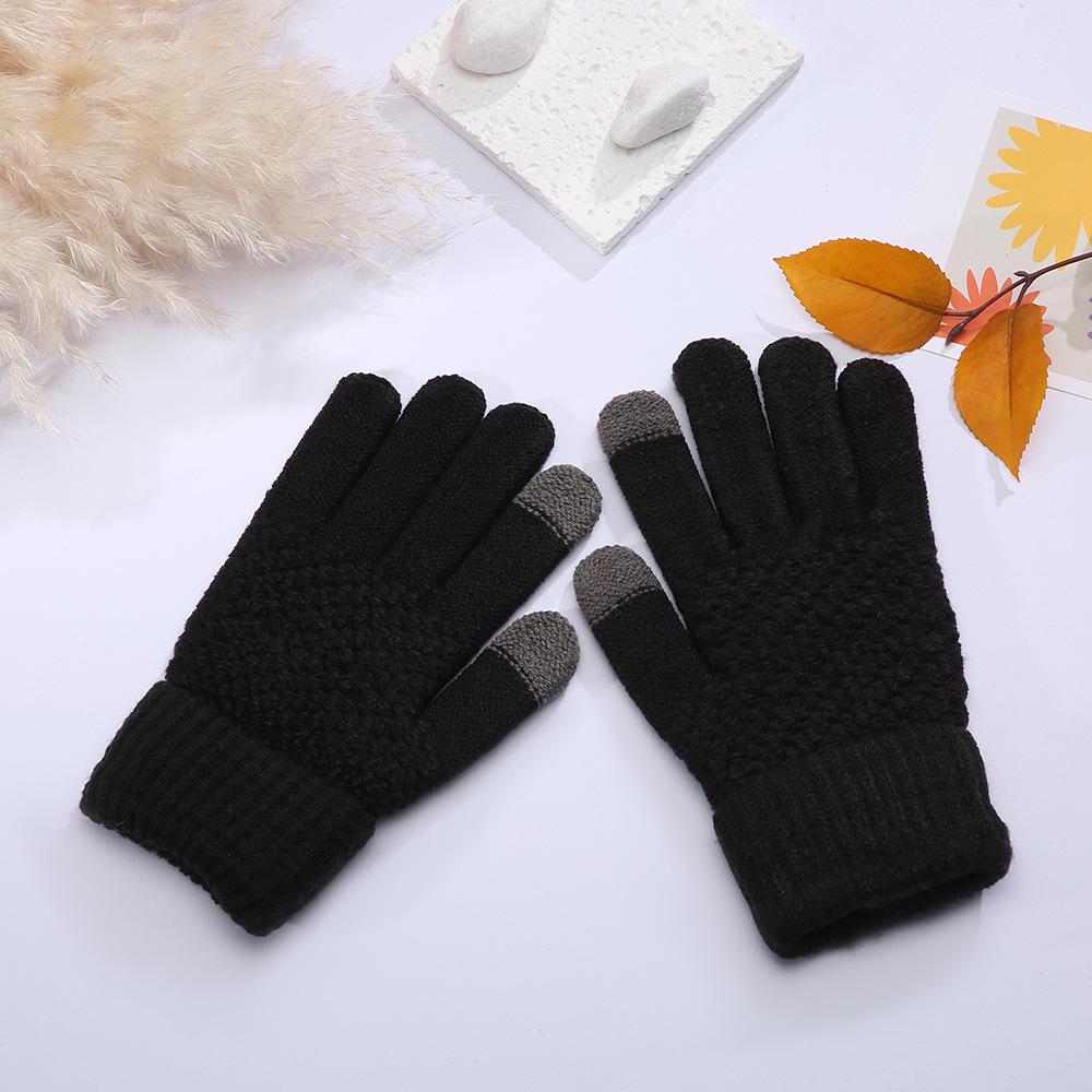 Thickened Pineapple Net Touchscreen Cycling Gloves for Autumn & Winter