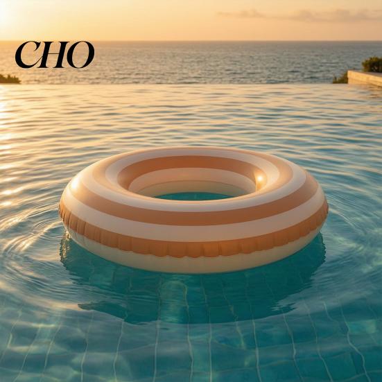 Swim Buoyancy Aid Vintage Striped Swimming Ring PVC Thickened Inflatable Leakproof Men Women Float Tube for Pool Beach Party