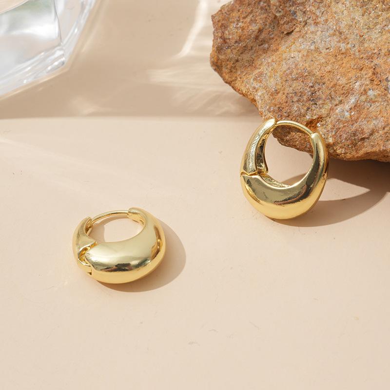 Stainless Steel Double Loop Drop Earrings for Women Girls Geometric Round Rhinestone Pendant Earrings Jewelry Gift