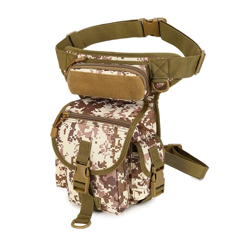 Tactical Waterproof Camouflage Leg and Waist Bag, Multifunctional Outdoor Sports Pouch for Mobile Phone and Gear.
