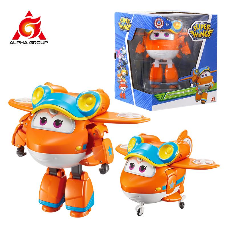 Super Wings 5 Inches Transforming Ellie Transforms from Airplane to Robot in 10 Steps Deformation Anime Action Figures Kid Toys