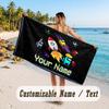 Personalized Beach Towel,Among Us Custom Printed Name Text, Super Absorbent Towel For Beach Vacation