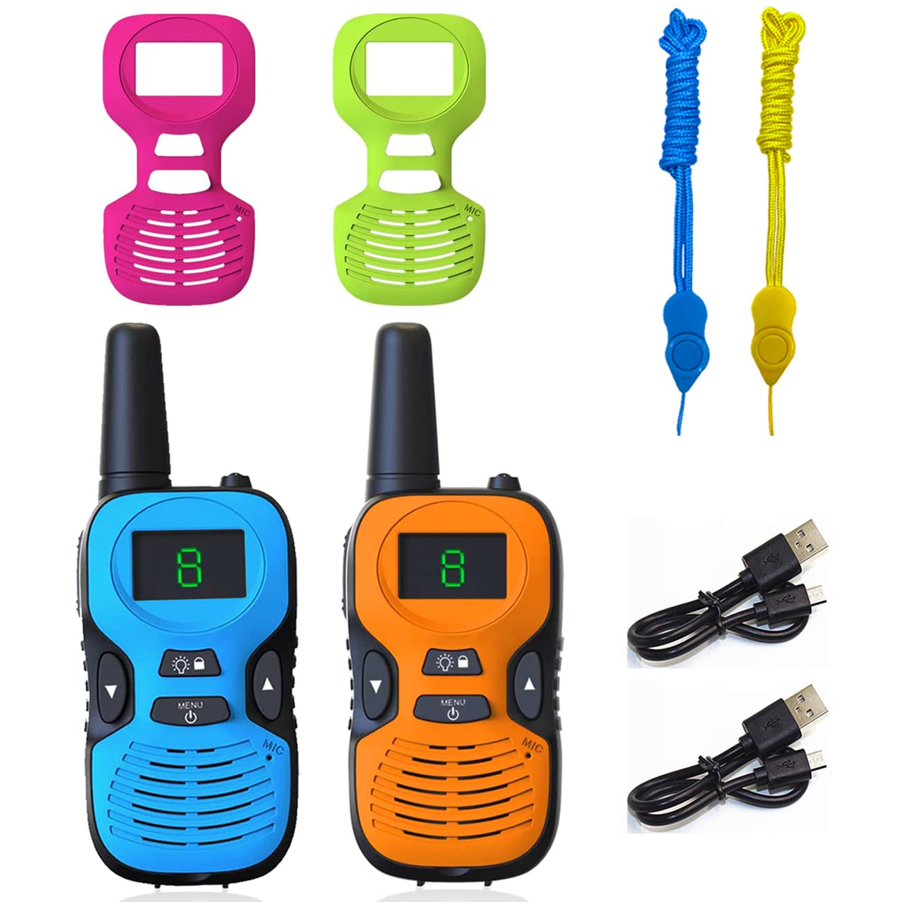 

Set of 2 for LED Certified by the Ministry of Internal Affairs and Communications Technical Low-Power Walkie-Talkies Kids, Rechargeable,