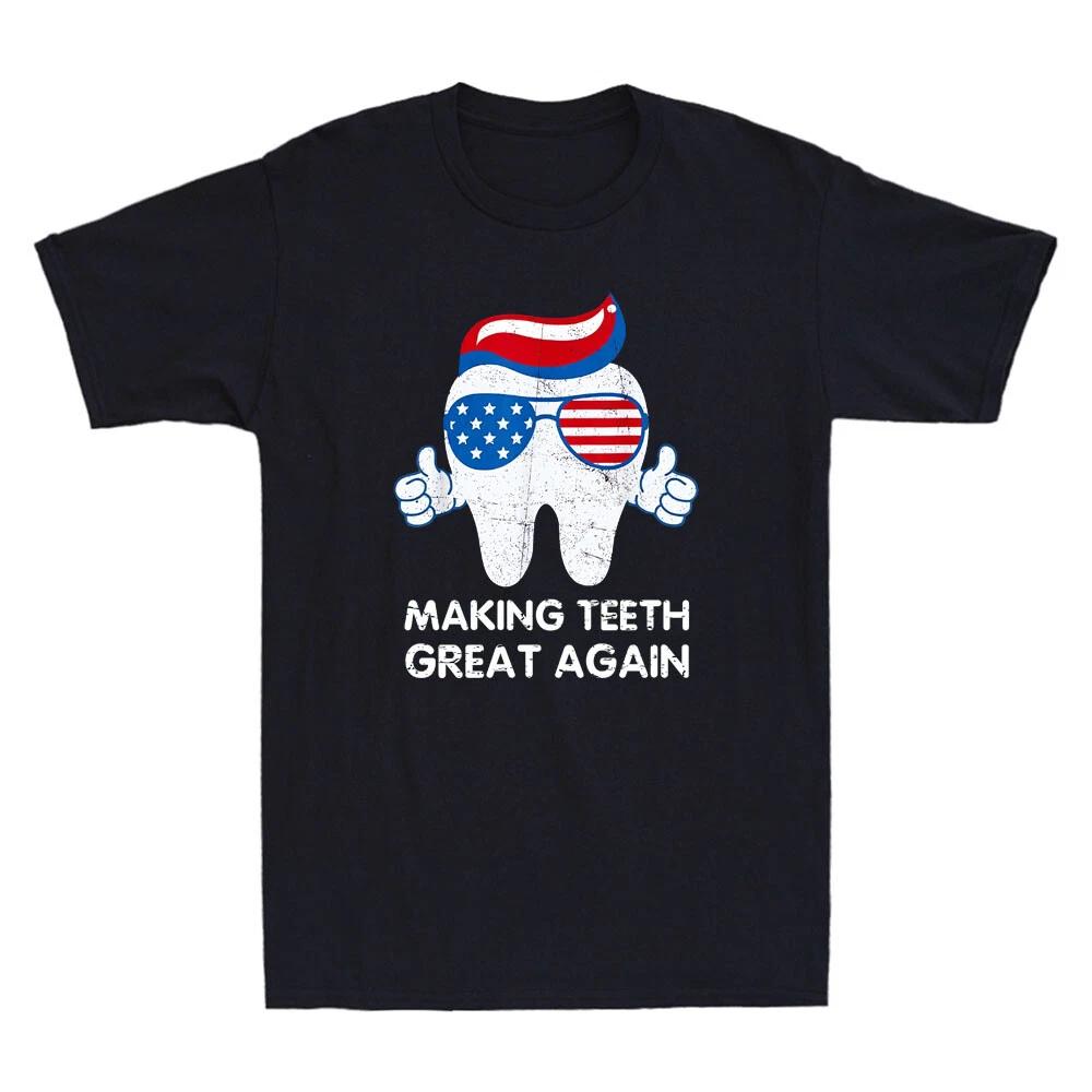 Making Teeth Great Again 4th Of July America Vintage Men s Short Sleeve T-Shirt L