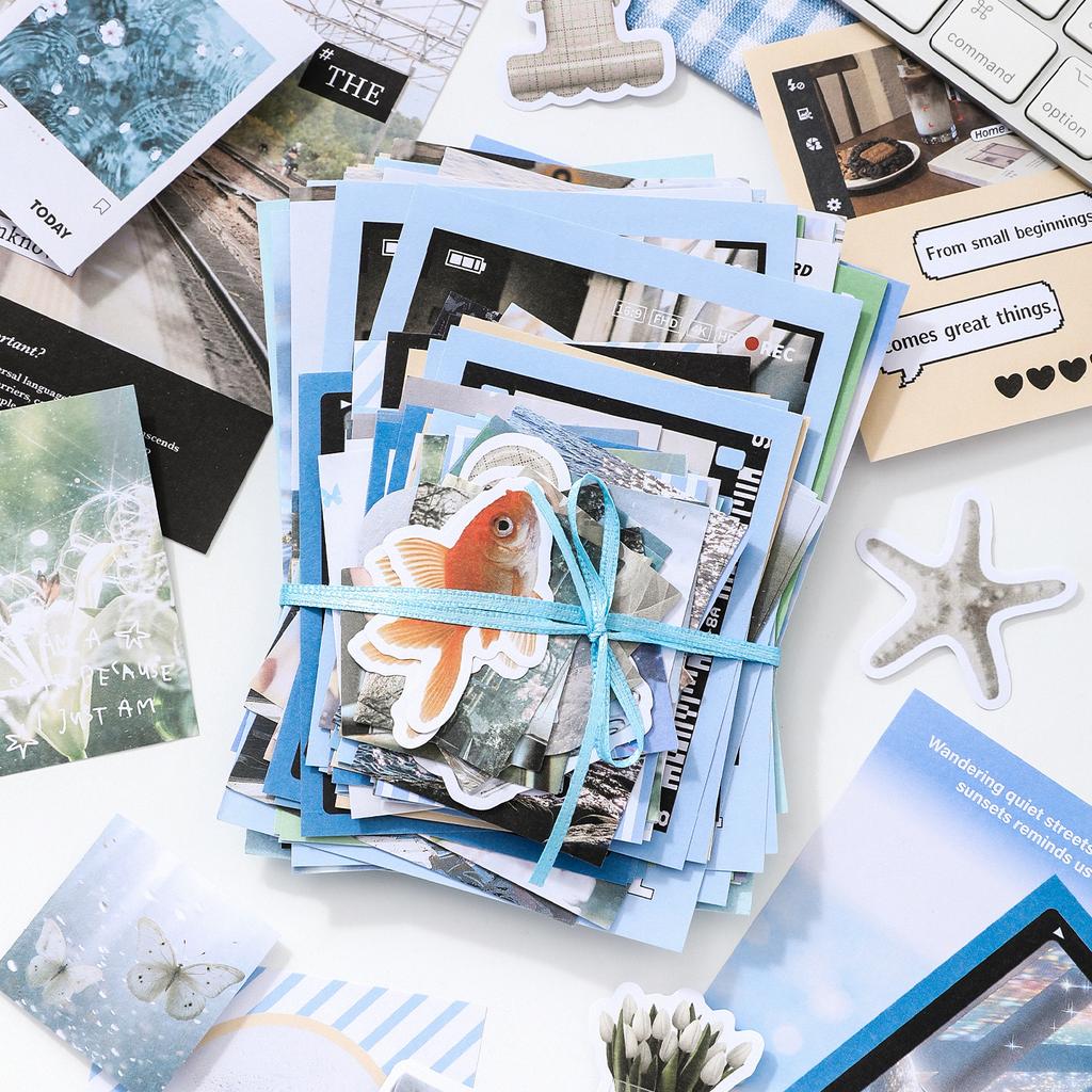 100pcs Vintage Scrapbooking Sticker Materials Paper Combo Kit for DIY Junk Journal Collage Photo Album Stationery Supplies