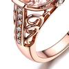 Women Ring Faux Morganite Hollow Out Jewelry Electroplating Long Lasting Finger Ring