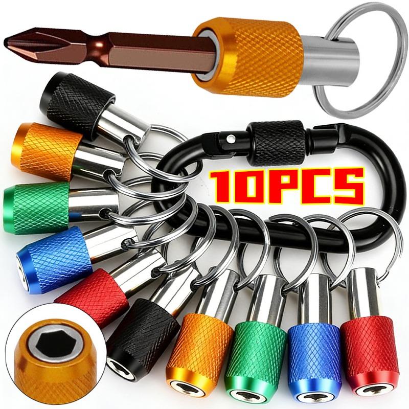 10/1pcs Hex Shank Screwdriver Bits Carabiner Hexagon Sleeve Extension Rods Holder Keychain for Quick Release Impact Driver Drill