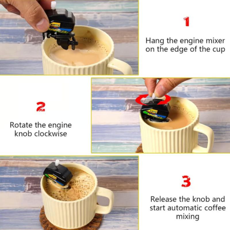 1 Stück Kaffeemixer mit Edelstahl-Clip Propeller dringt tief ein Mischbootmotor Kaffeerührer Becheraufsatz