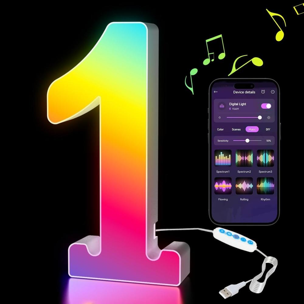 Name Letter Alphabet Light Smart Number Lamp MeRGBW App LED Letters Light Game