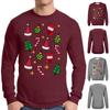 Men's Casual Top Christmas Print Round Neck Pullover Long Sleeve Sweater