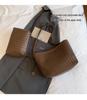 Vintage Cross-Woven Shoulder Tote Bag - Large Capacity, Niche Design Bucket Bag for Women