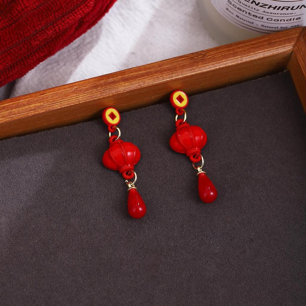 Ankerla Red Bow Heart Earrings: Enhance Skin, Slim Face, Exude Luxury - Perfect for New Year Elegance