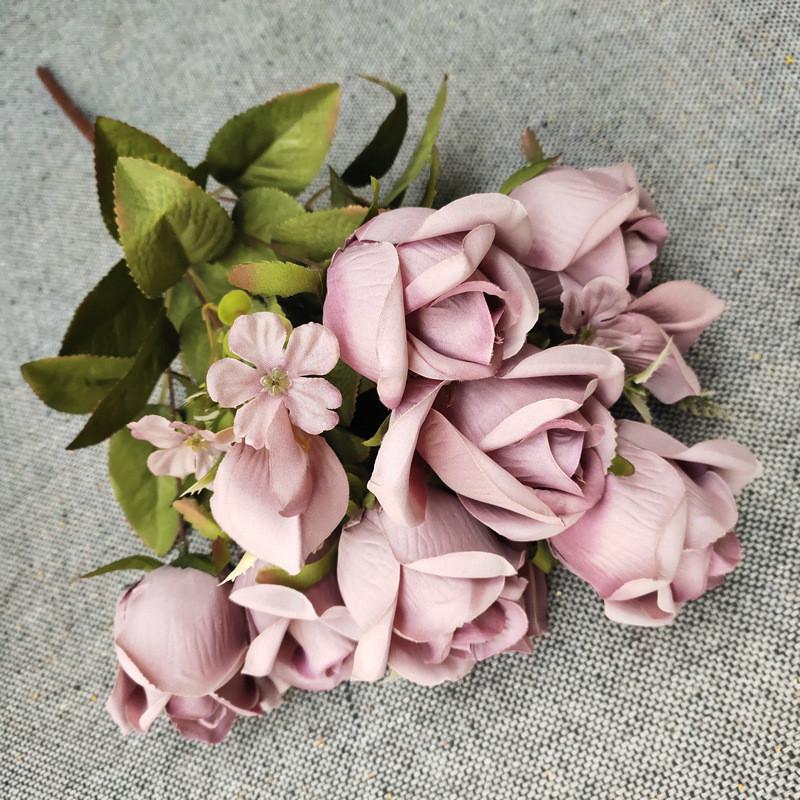 

Artificial Silk Polish Rose Buds For Diy Wedding Decoration Photography Props Purple
