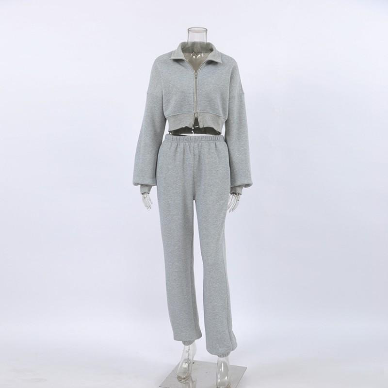 Womens Soft Fleece-Lined Long Sleeve Hoodie Elastic Waist Pants Set Casual Sporty Outfit Daily Wear