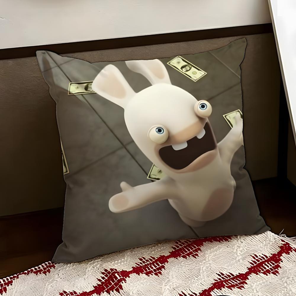 RRabbids IInvasion Cushion Cover Reversible Soft Durable Pillow Cover Home  Car MultiScene Use for Daily Comfort