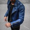 Giacca in Pelle da Motociclista Punk da Uomo S Slim Fit con Manica Punk, Zip e Collo a Revers