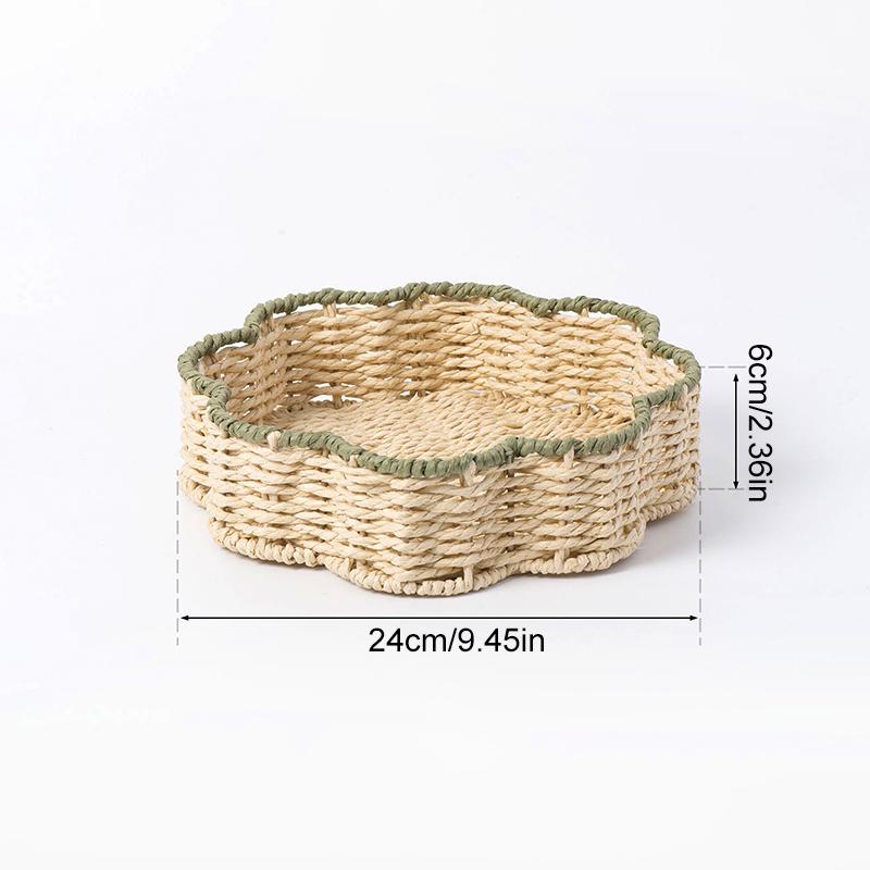 1Pc Snack Tray Vegetables Imitation Vine Household Storage Basket Fruits Weave High-capacity Paper Rope