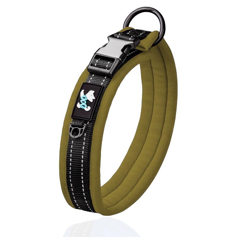 Pet Collar Adjustable Size Night Reflective Webbing Space Cotton Breathable Pet Collar