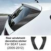 For Seat Leon Altea 2005 2006 2007 2008 2009 2010 2011 2012 Car Rear Windshield Deocor Sticker Carbon Fiber Pattern Glossy Black.