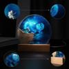 Resin Night Light with Wooden Base Corded Astronaut Compact Lamp for Kids,