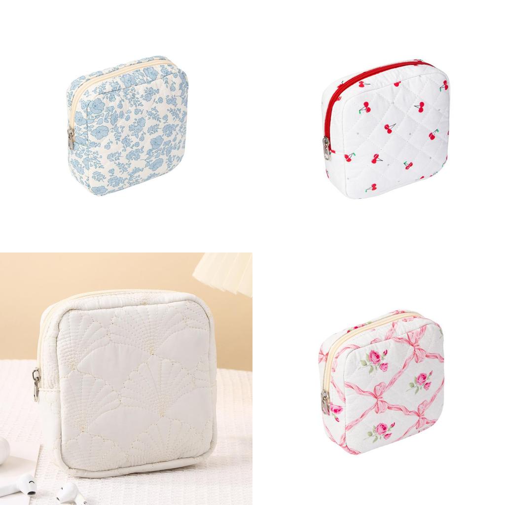 Cotton Feminine Hygiene Pad Storage Bag Large Capacity Breathable Womens Travel Organizer For Daily Use