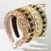 2026 Headband Retro Temperament Inlaid with Diamond Flowers Wide Edge Sponge Headband Women's High-end Banquet Ball Hair Accessories