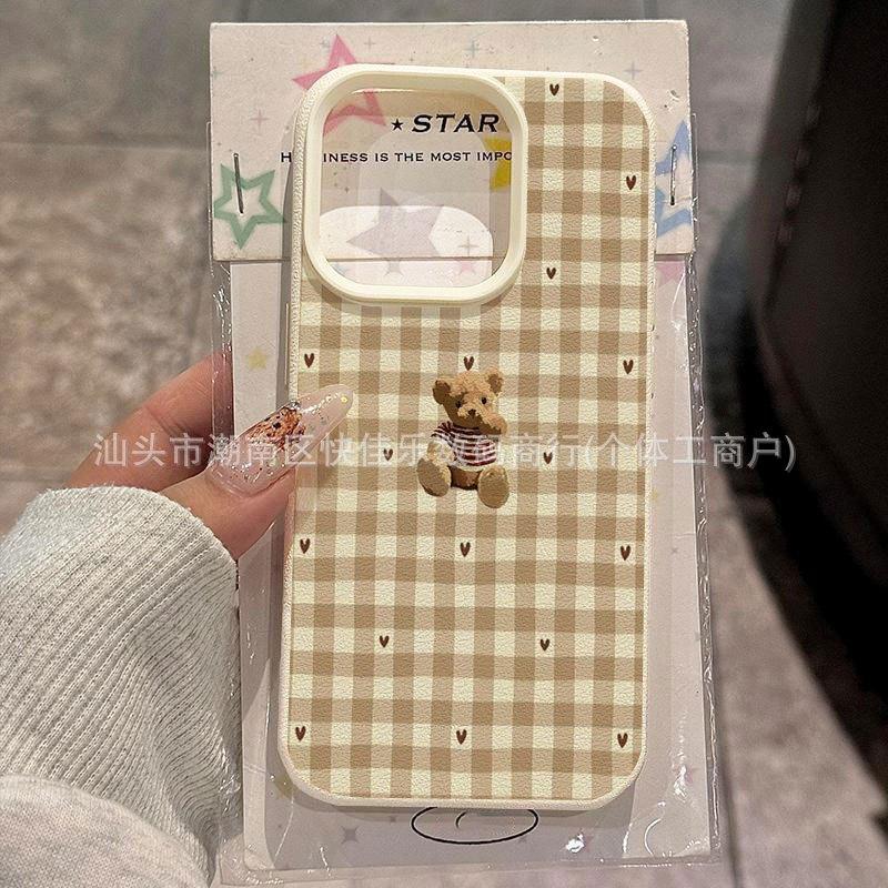 Bear Apple 15Promax mobile phone case 17/16plus cartoon iPhone13/14 sweet and cute 11 soft case
