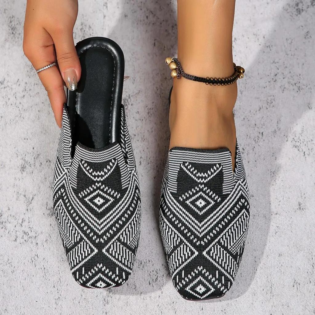 Women Flats Mules Shoes Spring Fad Slingback Slippers Designer New Flip Flops Ladies Casual Walking Flat Sandals