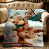 cartoon A-Alvin And The Chipmunks-s Throw Thick Comfort Flannel Quilt, Multi-scene Use Indoor Outdoor Daily Nap