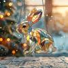 Ostern Flacher Hase Deko Fensteranhänger 2D Ostern Acryl Frühlingssaison Verträumte Deko Innen Außen Sonnenlichtfangende Kunst Für