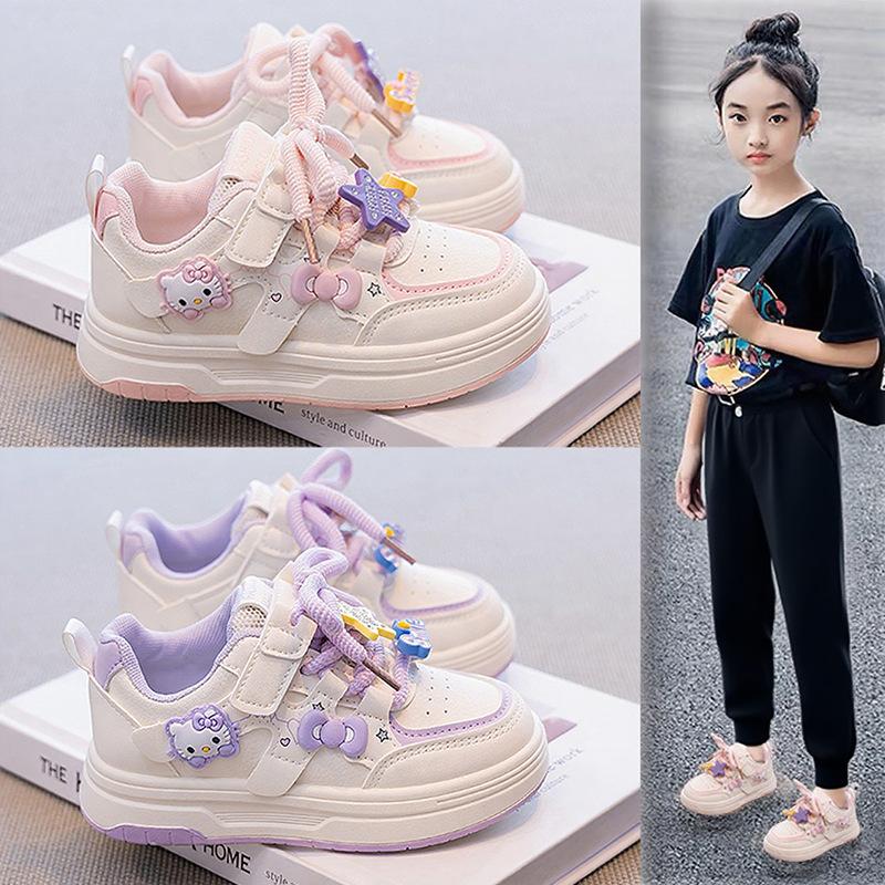 Girls cartoon cute board shoes 2025 autumn new children's sports shoes fashion casual shoes girls white shoes tide