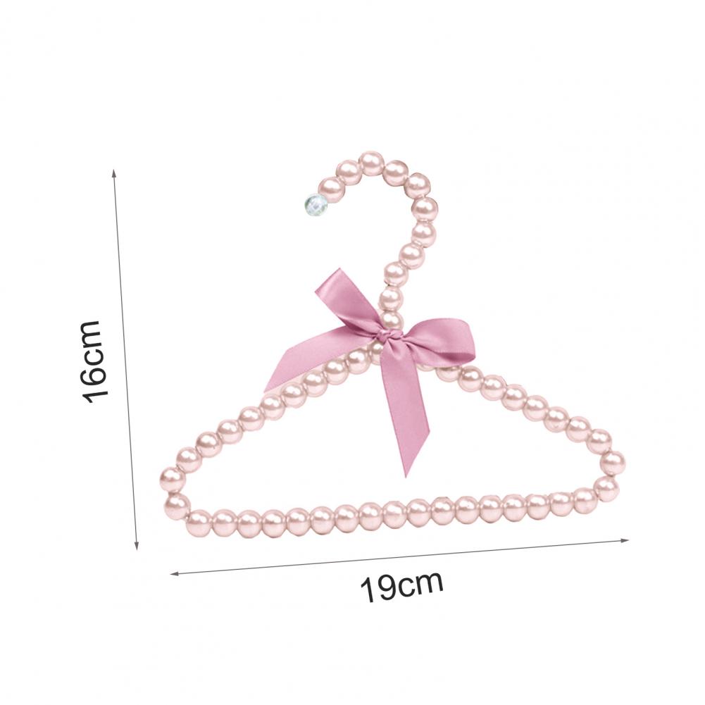 Modern Faux Pearl Hanger with Bow Non-slip Cute Bow-knot Small Clothes Rack