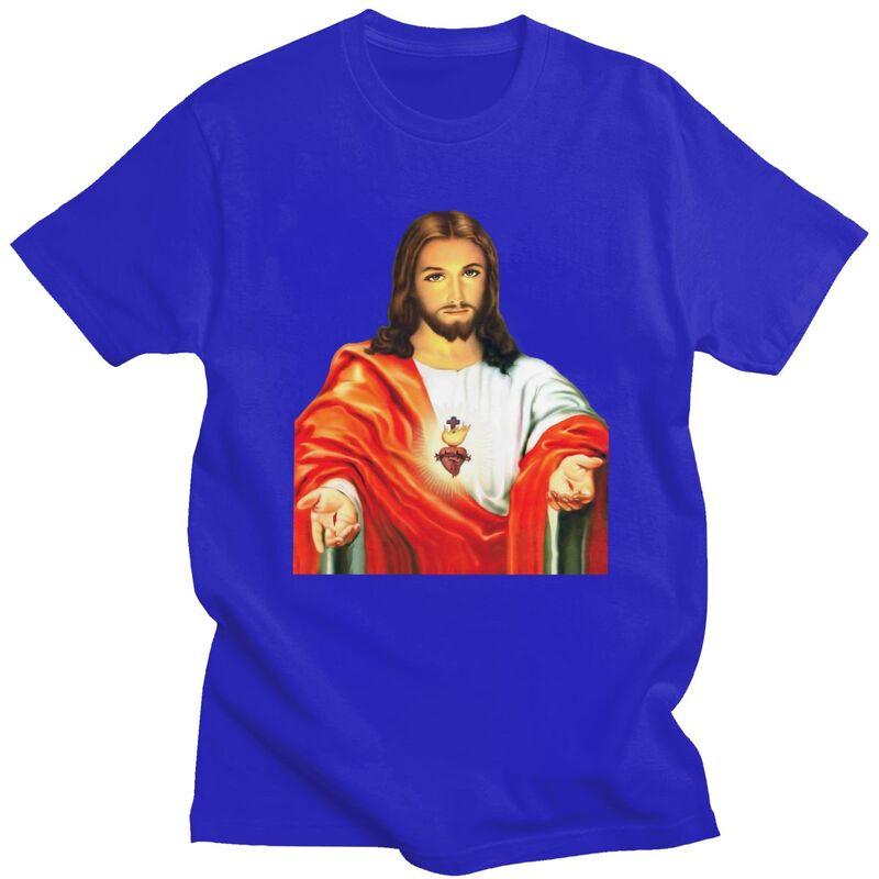 Custom Sacred Heart Of Jesus Tshirts Men Short Sleeve Leisure T Shirt Christian Catholic God Tshirt Slim Fit 100 Cotton Tee