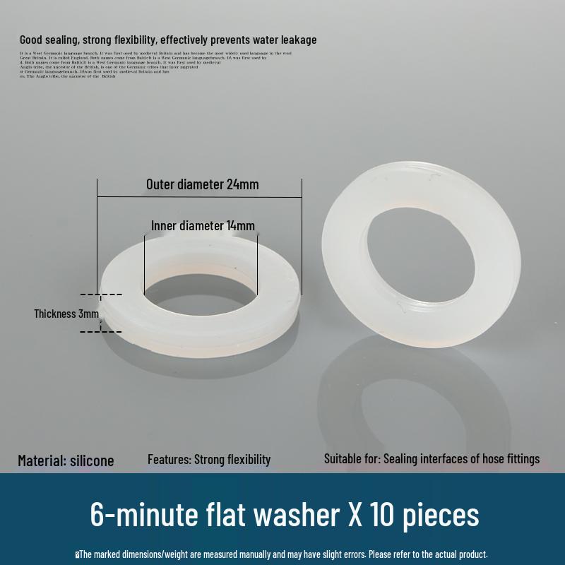 4-Minute Water Heater Seal: Silicone and Rubber Gaskets for Shower, 6-Point Inlet Pipe, 1-Inch Water Meter