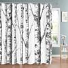 1 piece Small Fresh Plant Leaf Shower Curtain, Floral Tropical Plant Art Deco Bathroom Decorative Shower Curtain, with Hooks