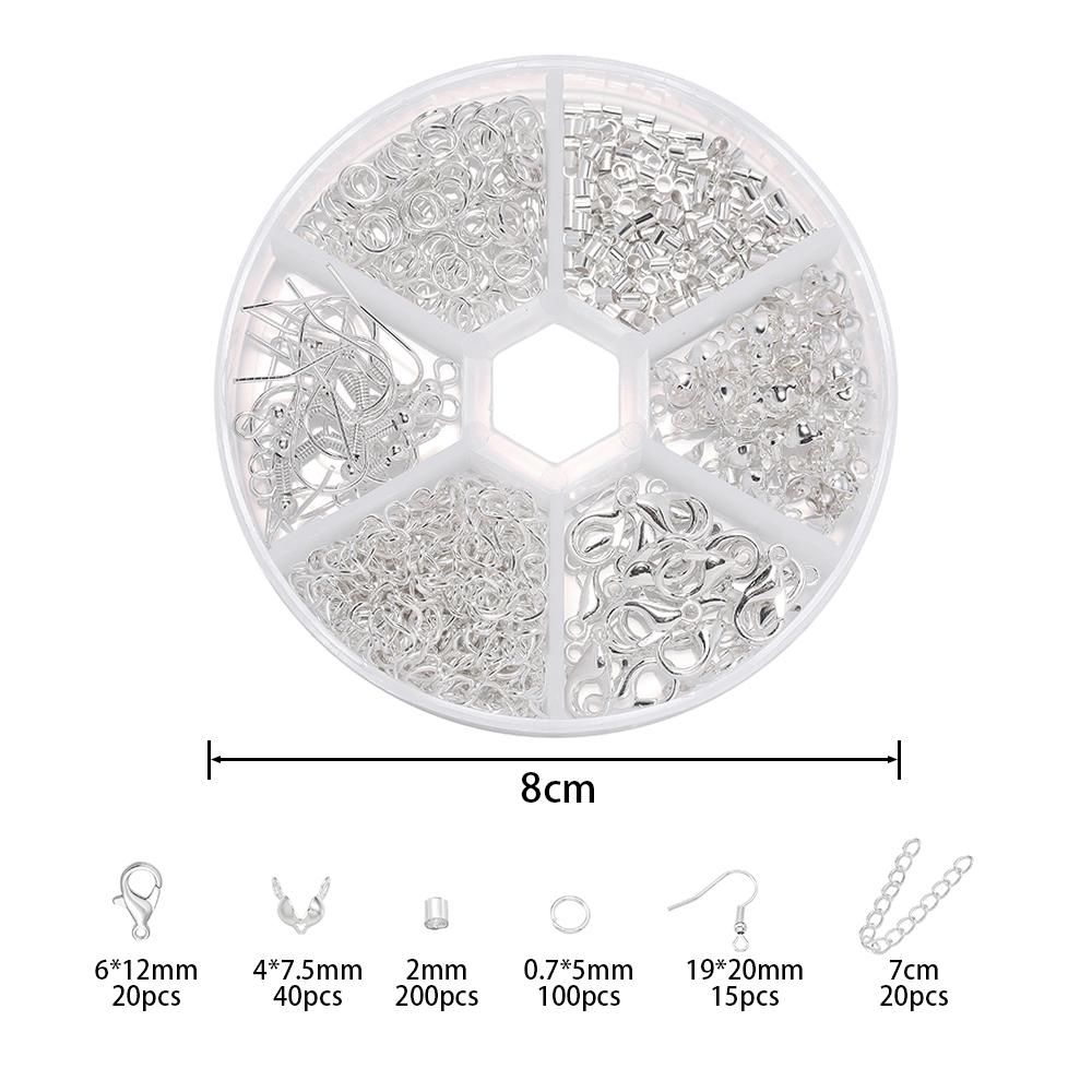 6Grids Alloy Accessories Jewelry Findings Set Repair Tools Lobster Clasp Open Jump Rings Earring Hooks for DIY Jewelry Making