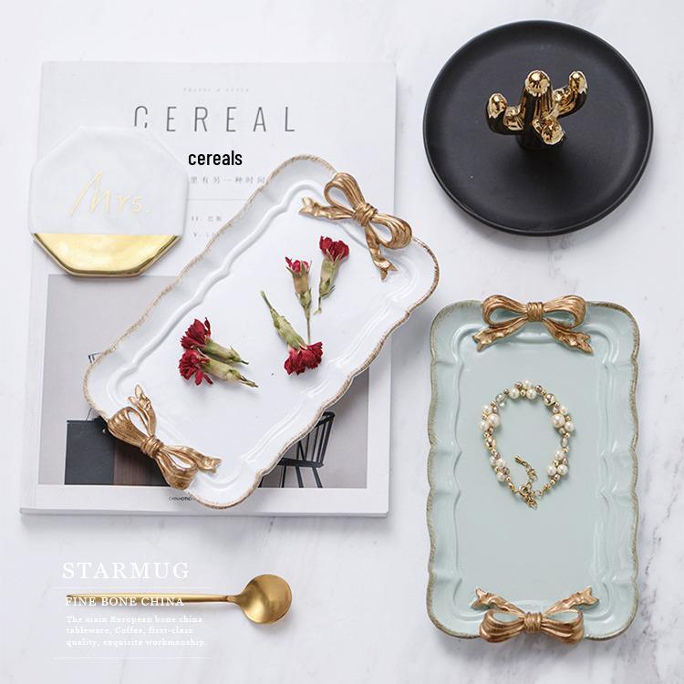 Bow-Shaped Creative Resin Jewelry and Dessert Tray