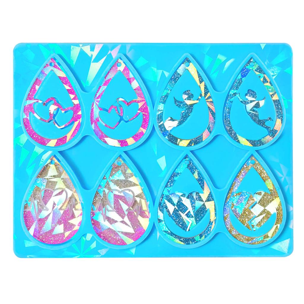 Ohrringform zum Valentinstag, Ohrring-Anhängerform, holografische Silikonformen, stilvolle Schmuckherstellungswerkzeuge für Paare