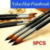 9pcs Long Handle Nylon Watercolor Brush Acrylic Painting Brushes Gouache Pen Pintura Art Supplies Artist Accessories Stationery