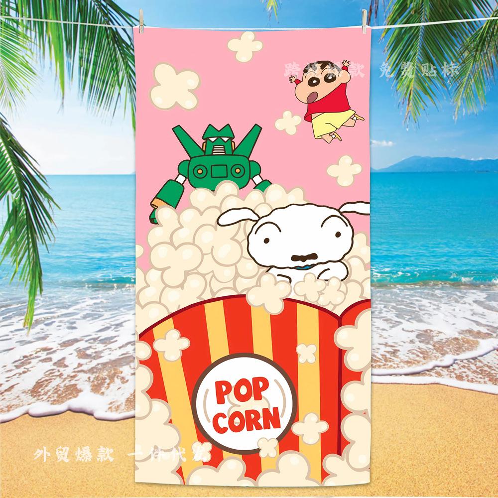 Extra Large Kids Quick Dry Bath Towel Cartoon Character Digital Print Double Sided Flannel Microfiber Beach Towel