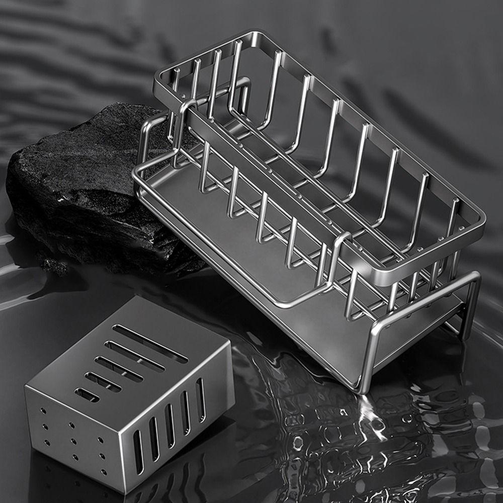 Large Capacity Kitchen Sink Drain Rack Self-draining Sink Shelf Soap Sponge Holder  for Home