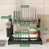2 tier,dish drying rack,Cutlery rack with spout and draining tray,cutlery holder,cup holder,kitchen countertop storage rack