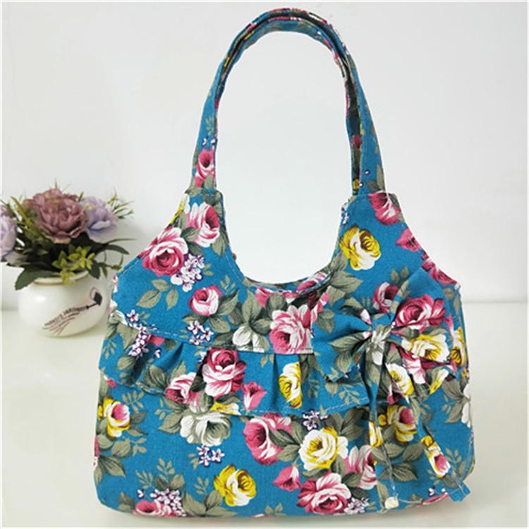 Women's Korean Style Canvas Tote Bag with Bowknot - Simple, Retro, and Perfect for Groceries or Your Phone