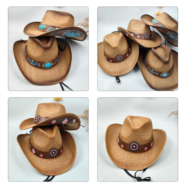 Edelsteine Cowboyhüte Frau Jugendliche Fahren Reisen Reiten Cowboy Strohhüte