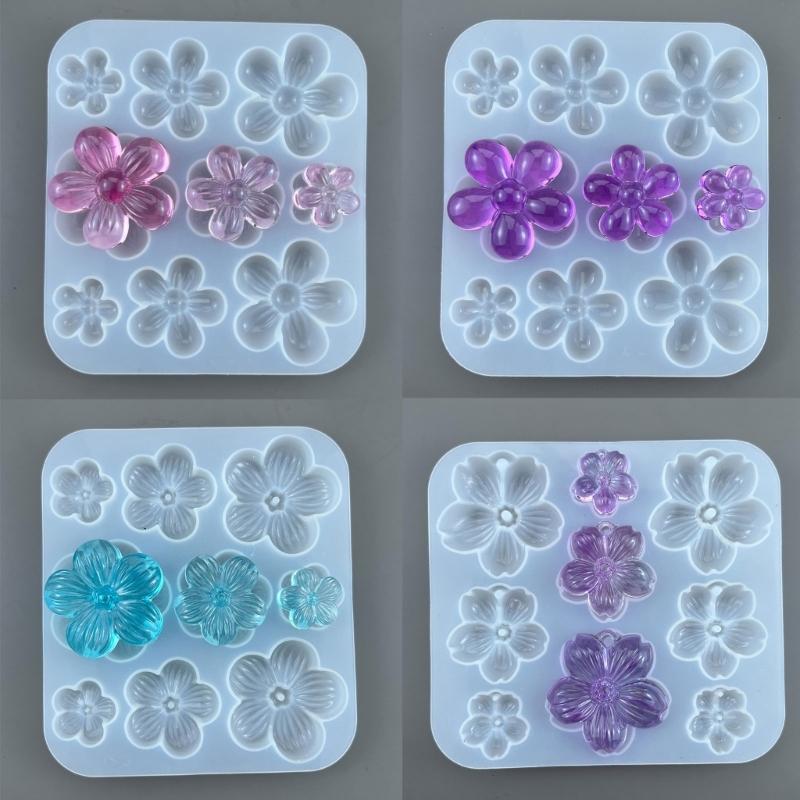 Five Petals Flower Silicone Mold Cherry Flower Epoxy Casting Mold Fragrant Gypsum Resin Mold for Car Pendant Ornament