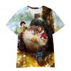 3D Hayao Miyazaki Cartoon Totoro Pattern Printed Casual Short Sleeved Children's Boy T-shirts - Soft Medium Stretch Fabric Summer Relaxed Fit Clothing